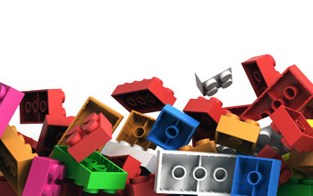 A pile a multicolored Lego